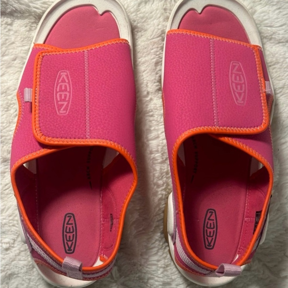 Keen Pink and Orange Sporty Sandals with Velcro Straps
New w/o box